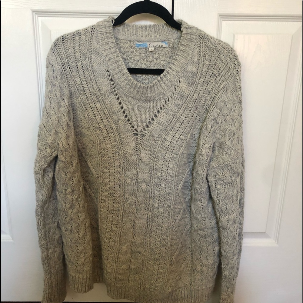 Grey knit sweater